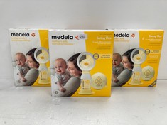 3 X MEDELA SINGLE ELECTRIC BREAST PUMP SWING FLEX, COMPACT DESIGN, WITH PERSONALFIT FLEX FUNNELS AND MEDELA 2-STAGE PUMPING TECHNOLOGY - LOCATION 44A.
