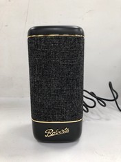 ROBERTS BEACON 335 - PORTABLE BLUETOOTH SPEAKER, RECHARGEABLE, 15-HOUR BATTERY LIFE, TWO PASSIVE BASS RADIATORS, BASS AMPLIFIER, EQUALISER, STEREO PAIRING, CARBON BLACK - LOCATION 50A.