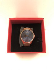 HUGO ANALOGICAL QUARTZ WATCH FOR MEN WITH BROWN LEATHER STRAP - 1530134 - LOCATION 2C.