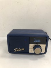 ROBERTS RADIO REVIVAL PETITE - COMPACT PORTABLE RADIO WITH DAB-FM, BLUETOOTH, 20 HOURS BATTERY LIFE, AUX-IN, PASSIVE RADIATOR, STREAMING, MIDNIGHT BLUE - LOCATION 46A.