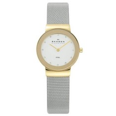 SKAGEN FREJA WOMEN'S WATCH, QUARTZ MOVEMENT WITH STEEL OR LEATHER STRAP, GOLD TONE AND SILVER TONE, 26MM.
