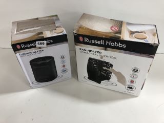 2 X RUSSELL HOBBS ITEMS INC CERAMIC HEATER WITH OSCILLATION