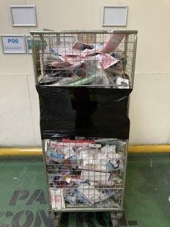 1 X CAGE OF ASSORTED GOODS TO INCLUDE DESK MATS & TABLET COVERS (CAGE NOT INCLUDED)