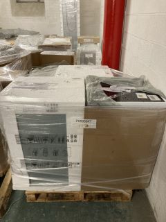 1X PALLET WITH TOTAL RRP VALUE OF £1221 TO INCLUDE 1X HOTPOINT BUILT-IN DISHWASHERS MODEL NO H2IHD526U K, 1X HOTPOINT WASHING MACHINES MODEL NO NSWR743UG KUKN, 1X BEKO ELECTRIC COOKERS TSL MODEL NO K