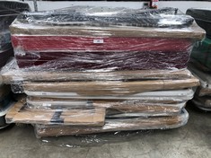 PALLET OF ASSORTED FURNITURE INCLUDING 2 MATTRESSES AND ELECTRIC BOX SPRING (MAY BE BROKEN, INCOMPLETE OR STAINED).