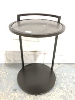 BRONZE BARBICAN SIDE TABLE WITH MARBLE TOP (L/W: 40 D: 40 H: 61) - RRP £420