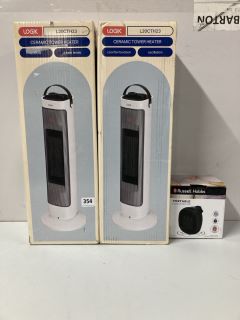 3 X ASSORTED HEATERS INC RUSSELL HOBBS PORTABLE PLUG-IN HEATER