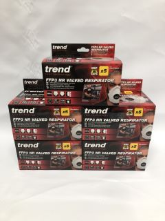 5 X BOXES OF TREND FFP3 NR VALVED RESPIRATORS