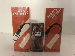 2 X ASSORTED ITEMS TO INCLUDE MAN'S PUMP SUCTION PUMP ADULT TOY (18+ ID REQUIRED)