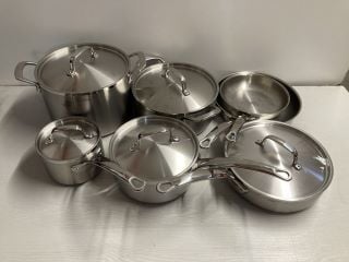 QTY OF ASSORTED COOKING PANS TO INCLUDE SAUCEPANS