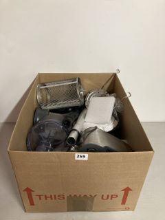 BOX OF ASSORTED ITEMS TO INCLUDE KENWOOD FOOD BLENDER