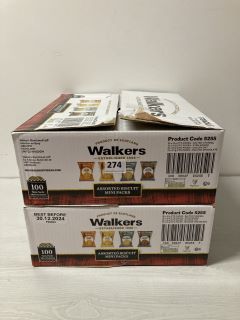 2 X BOXES OF WALKERS ASSORTED BISCUIT MINI PACKS - BBE MAY BE EXCEEDED