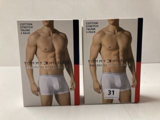 2 X TOMMY HILFIGER PACKS OF 3 TRUNKS - SIZE XL