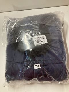 LONG TALL SALLY NAVY FAUX FUR TRIM PADDED JACKET IN BLUE - SIZE 20