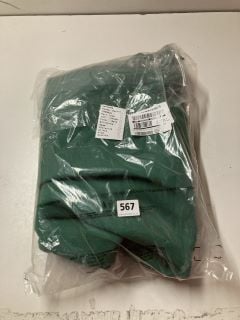 WOOL LOOK DOUBLE BREASTED CROMBIE JACKET IN GREEN - SIZE 10