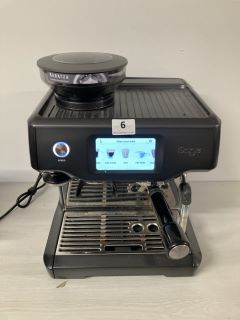 SAGE 'THE BARISTA' STAINLESS STEEL AUTOMATIC COFFEE MACHINE WITH ADJUSTABLE MILK FROTHER, COMES WITH POWER CABLE, NO BOX