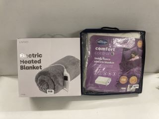 2 X ASSORTED ELECTRIC BLANKETS TO INCLUDE LIVIVO ELECTRIC HEATED BLANKET