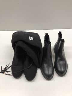 2 X WOMEN'S FOOTWEAR INC PRIMARK BLACK BOOTS (SIZE 7)
