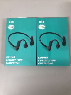 2 X K69 SOUND CONDUCTION EARPHONES