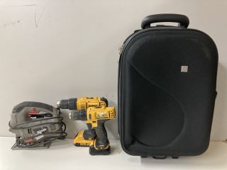 POWER TOOLS TO INCLUDE DEWALT CORDLESS DRILLS AND A SUITCASE (MPSS02783825, MPSS01150351)