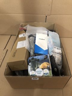 BOX OF ASSORTED ITEMS INC THE SUPPLY CUBE ELECTRIC PUMP