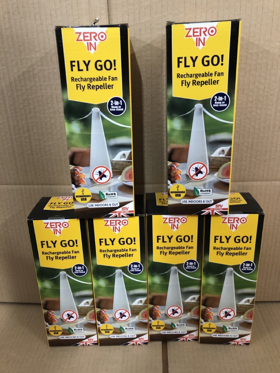 John Pye Auctions 6 X ZERO IN FLY GO RECHARGABLE FAN FLY REPELLER