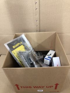 BOX OF ASSORTED ITEMS INC DIY DOCTOR HAMMER