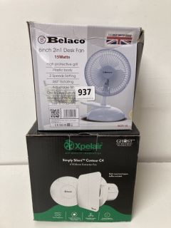 2 X ASSORTED ITEMS INC XPELAIR EXTRACTOR FAN