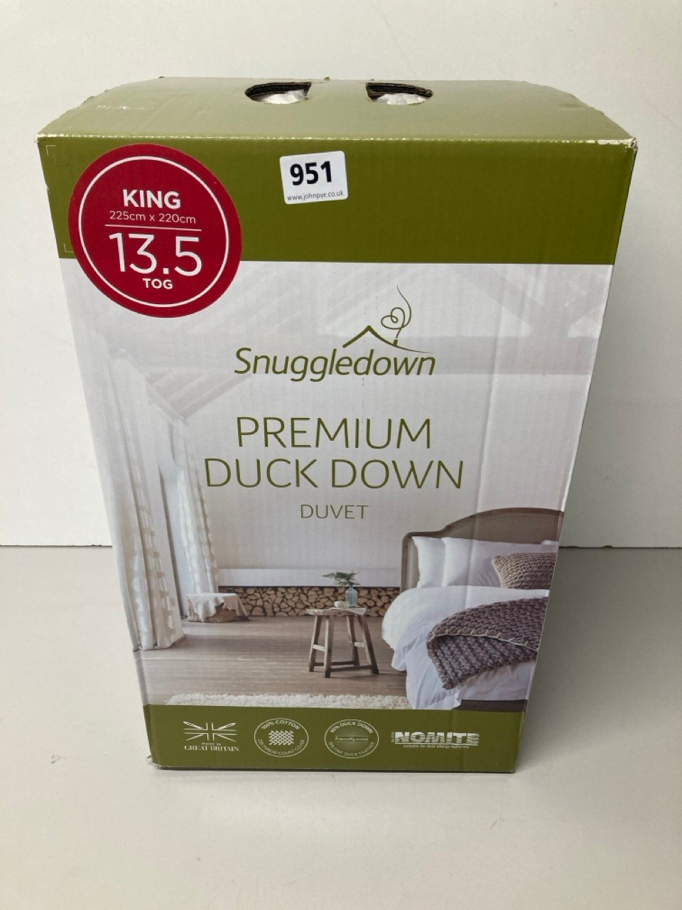 John Pye Auctions SNUGGLEDOWN PREMIUM DUCK DOWN DUVET KING