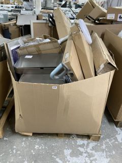 PALLET OF ASSORTED ITEMS INC SIMPLEHUMAN STAINLESS STEEL BIN