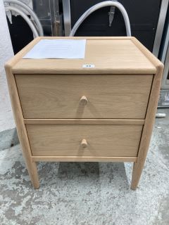 ERCOL FOR JL SHALSTONE TWO DRAWER BEDSIDE CABINET