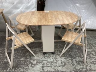 JL ADLER BUTTERFLY TABLE AND FOUR CHAIRS