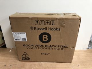 RUSSELL HOBBS 60CM WIDE BLACK & STEEL VISOR COOKER HOOD MODEL: RHVSRCH602B-M