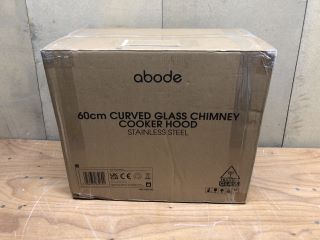 ABODE 60CM CURVED GLASS CHIMNEY COOKER HOOD - STAINLESS STEEL