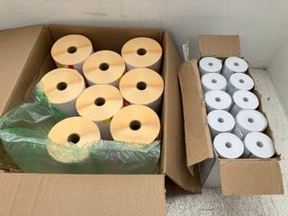 BOX OF TILL ROLLS TO ALSO INCLUDE BOX OF 8 REELS OF PALLEX COLOURED LABELS: LOCATION - E1