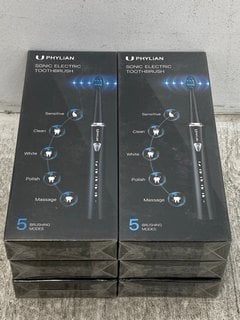 6 X PHYLIAN SONIC ELECTRIC TOOTHBRUSHES: LOCATION - E0