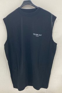 MENS REPRESENT TEAM 247 OVERSIZED TANK TOP IN BLACK - UK SIZE SMALL: LOCATION - J3