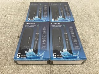 4 X U PHYLIAN SONIC ELECTRIC TOOTHBRUSHES WITH 5 BRUSHING MODES: LOCATION - H1