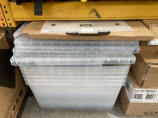 QTY OF ASSORTED ITEMS TO INCLUDE LARGE CLEAR PLASTIC STORAGE BOXES: LOCATION - H1
