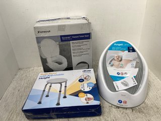 QTY OF ASSORTED ITEMS TO INCLUDE HOMECRAFT SAVANAH RAISED TOILET SEAT & ANGELCARE BABY BATH: LOCATION - H3