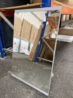 (COLLECTION ONLY) 750 X 500MM GREY FRAMED MIRROR: LOCATION - R4
