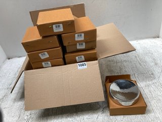 BOX OF STAINLESS STEEL ROUND SOAP DISHES: LOCATION - B15