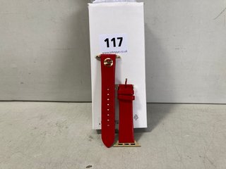 MICHAEL KORS RED LEATHER BAND FOR APPLE WATCH - SIZE 38MM/40MM: LOCATION - WA1