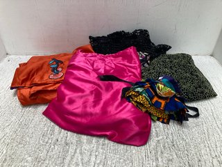 QTY OF ASSORTED WOMENS CLOTHING IN VARIOUS SIZES TO INCLUDE FASHION FOR LIFE LONG SLEEVED FLORAL DRESS IN MULTI COLOUR - SIZE NOT SHOWN: LOCATION - C13