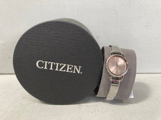 CITIZEN WOMENS QUARTZ PINK MOTHER OF PEARL STAINLESS STEEL WATCH - RRP £139: LOCATION - WA1