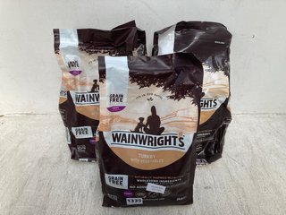 5 X BAGS OF WAINWRIGHTS 2KG GRAIN FREE DRY DOG FOOD IN TURKEY FLAVOUR - BBE: 17.12.2024: LOCATION - C8