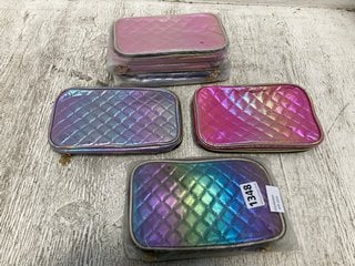 QTY OF ASSORTED IRIDESCENT MAKE UP BAGS IN VARIOUS COLOURS: LOCATION - C7