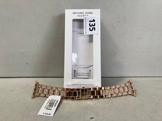 MICHAEL KORS ROSE GOLD-TONE STAINLESS STEEL CURB STRAP FOR APPLE WATCH - SIZE 38MM/40MM: LOCATION - WA1