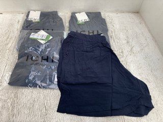 4 X ICHI WOMENS MARRAKECH SHORTS IN TOTAL ECLIPSE IN VARIOUS SIZES: LOCATION - C6