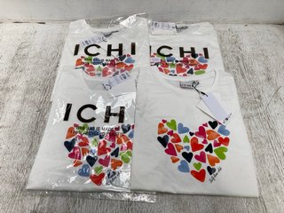 4 X ICHI WOMENS IHOSSI T SHIRTS IN CLOUD DANCER IN VARIOUS SIZES: LOCATION - C6